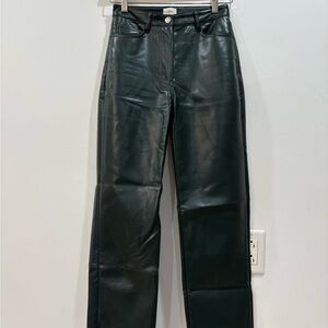 Dark Green Leather Pants